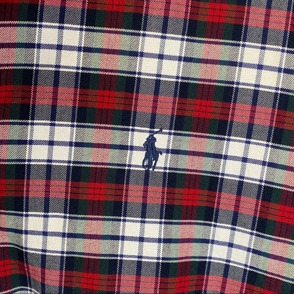 Red/Green Ralph Lauren Plaid Button-Down - Picture 5 of 5